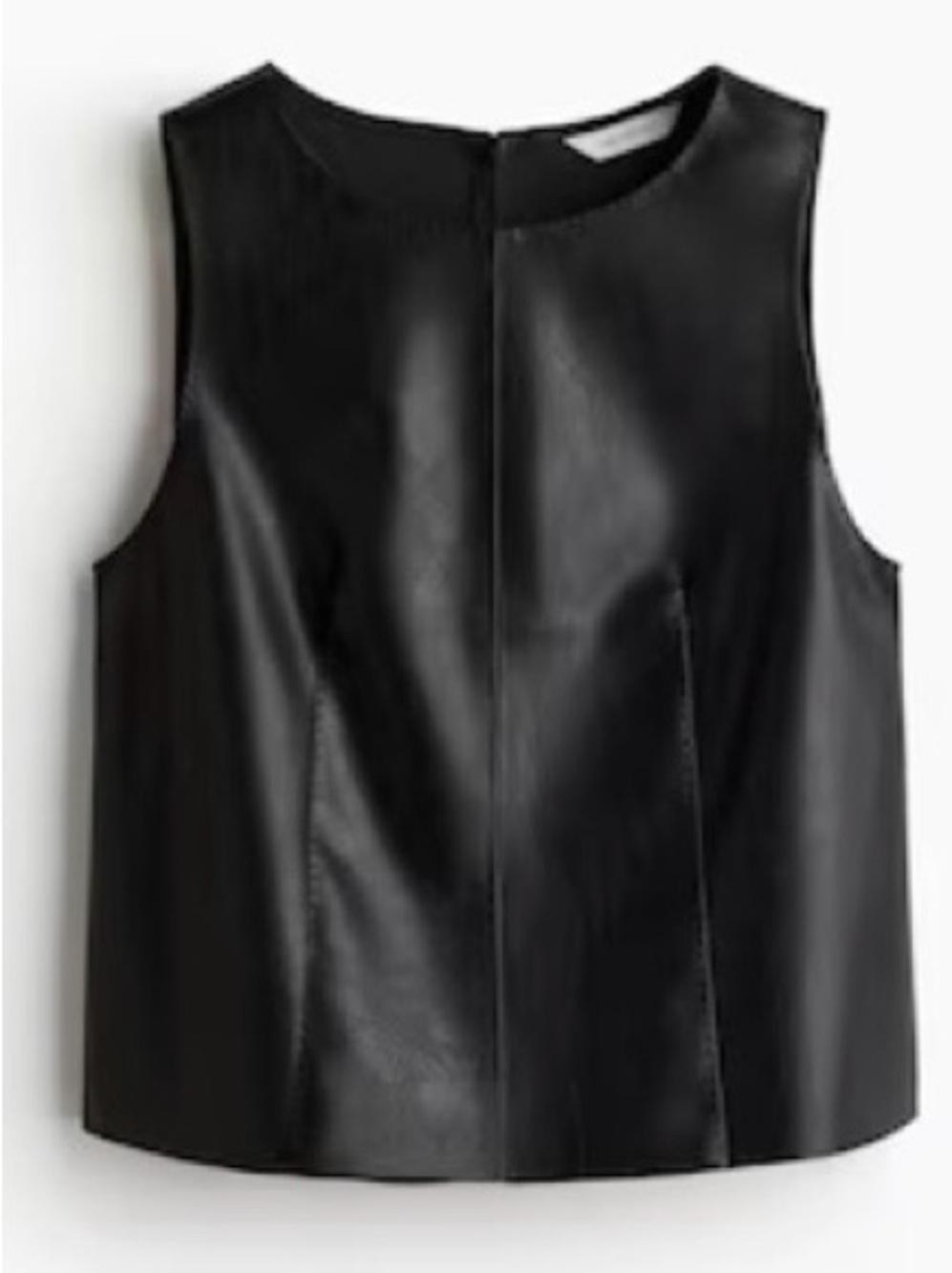 H&M Black Faux Leather Top